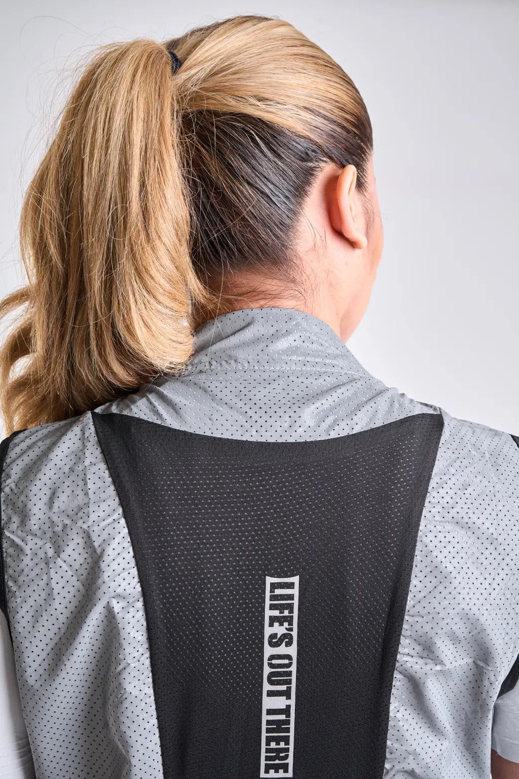 Chaleco de ciclismo UNISEX reflectivo gris-4
