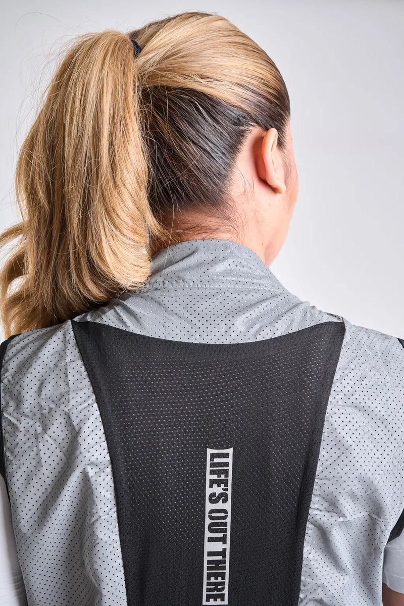 Chaleco de ciclismo UNISEX reflectivo gris-4