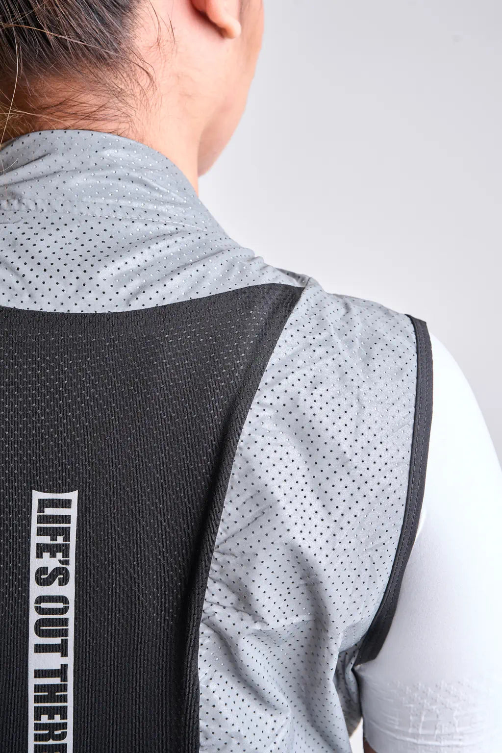 Chaleco de ciclismo UNISEX reflectivo gris-3