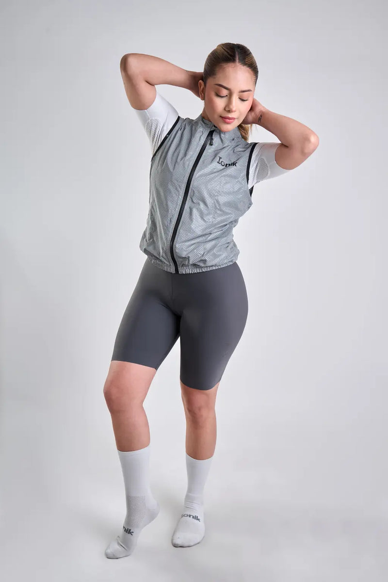 Chaleco de ciclismo UNISEX reflectivo gris-12
