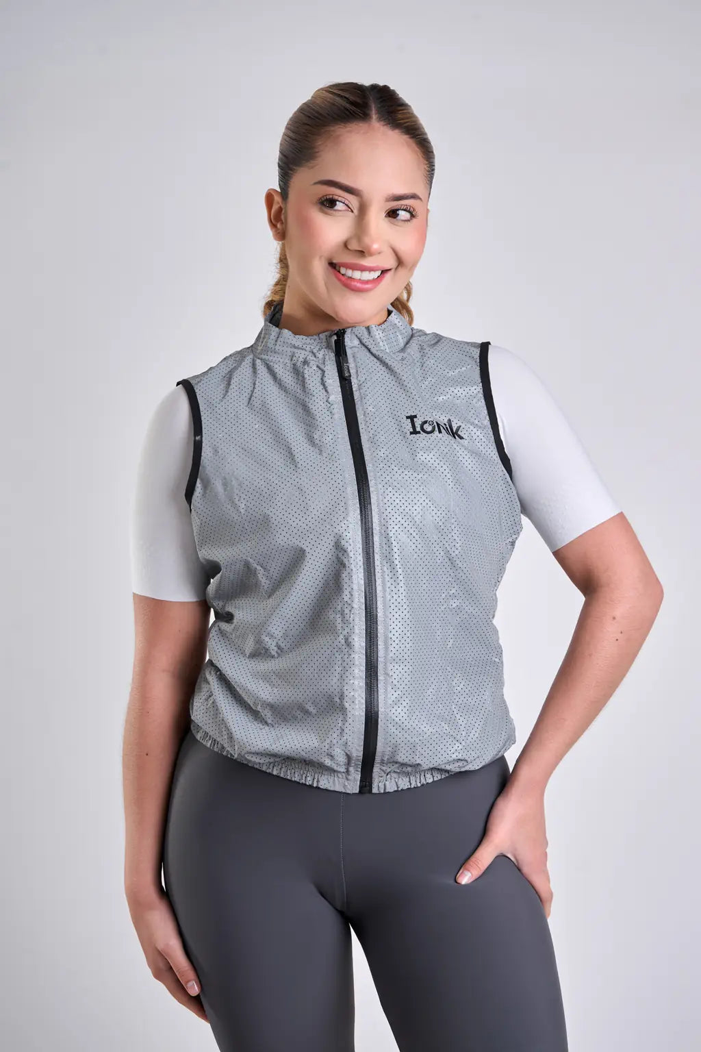 Chaleco de ciclismo UNISEX reflectivo gris