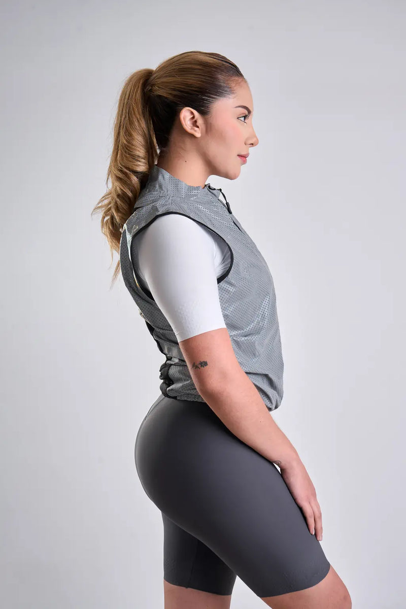 Chaleco de ciclismo UNISEX reflectivo gris-10