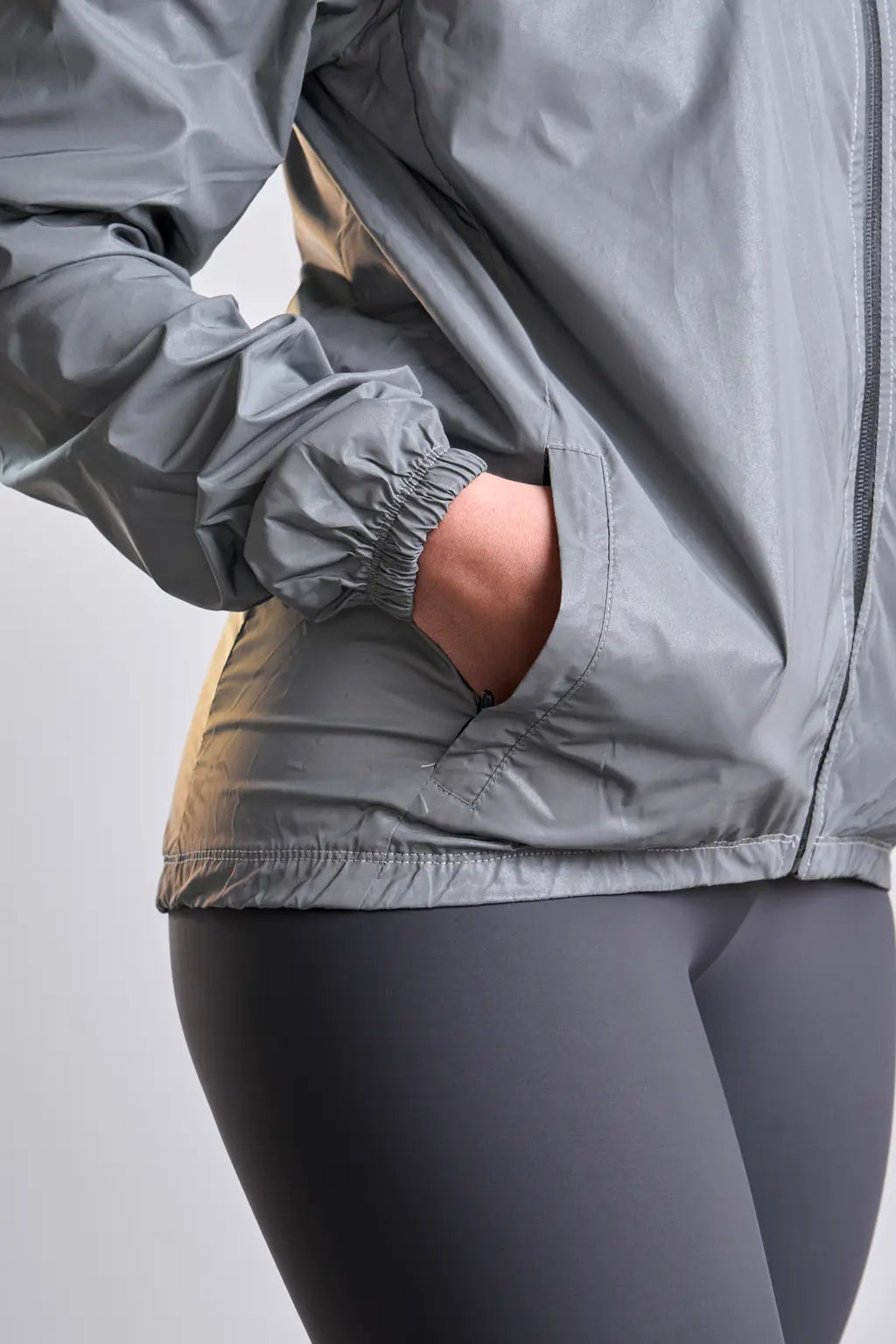 Chaqueta reflectiva de ciclismo gris UNISEX Springcool-3