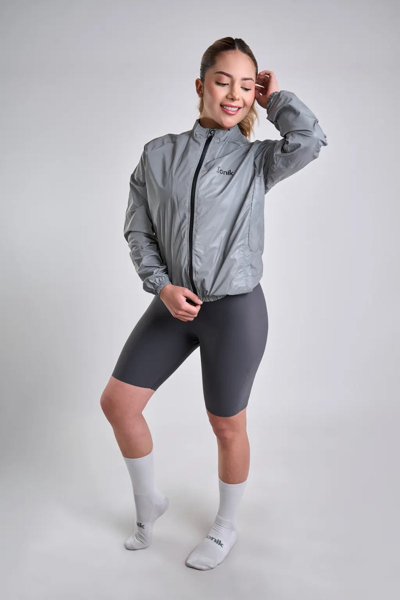 Chaqueta reflectiva de ciclismo gris UNISEX Springcool-2