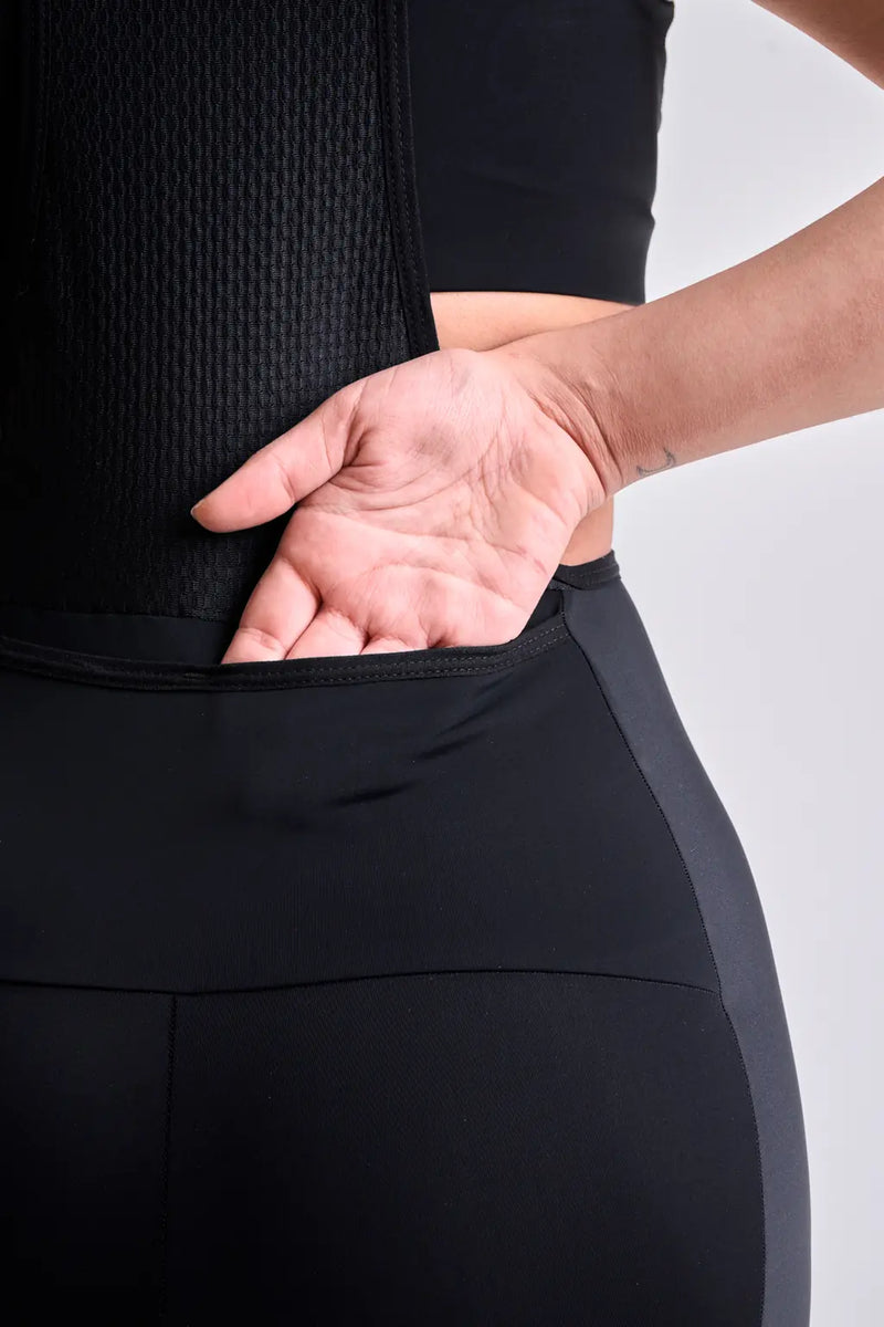 Badana Pantalón de ciclismo para mujer negro con cargadera-4
