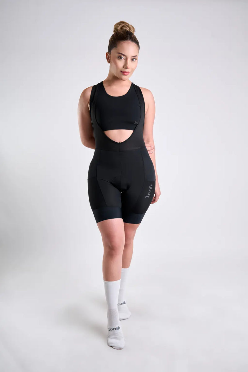 Pantaloneta Badana negra de Ciclismo para mujer Gravel-10