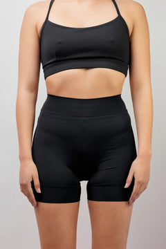 Pantaloneta Badana corta negra de ciclismo para mujer con banda Siliconada-8