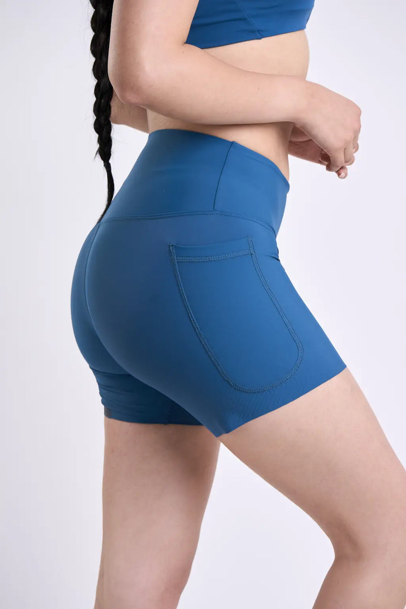 Biker Running Shorts deportivos para dama con bolsillo-1