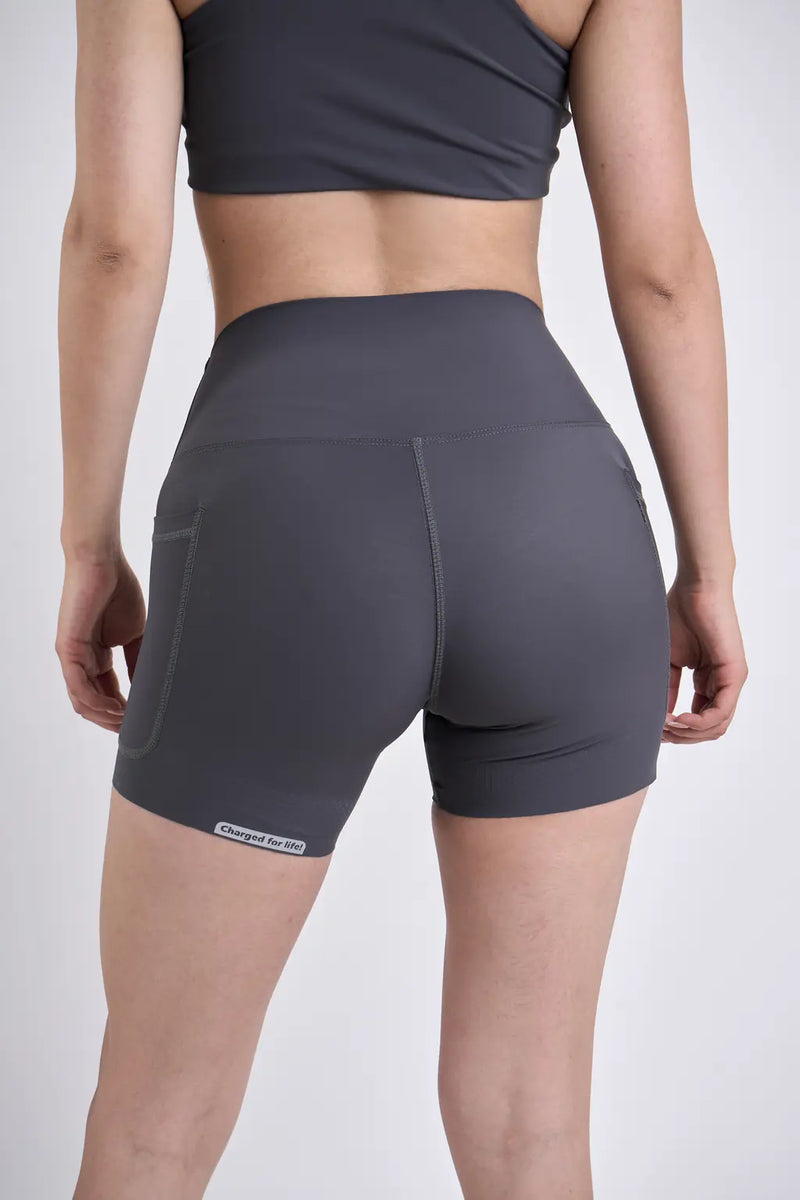 Biker Running Shorts deportivos para dama con bolsillo-38