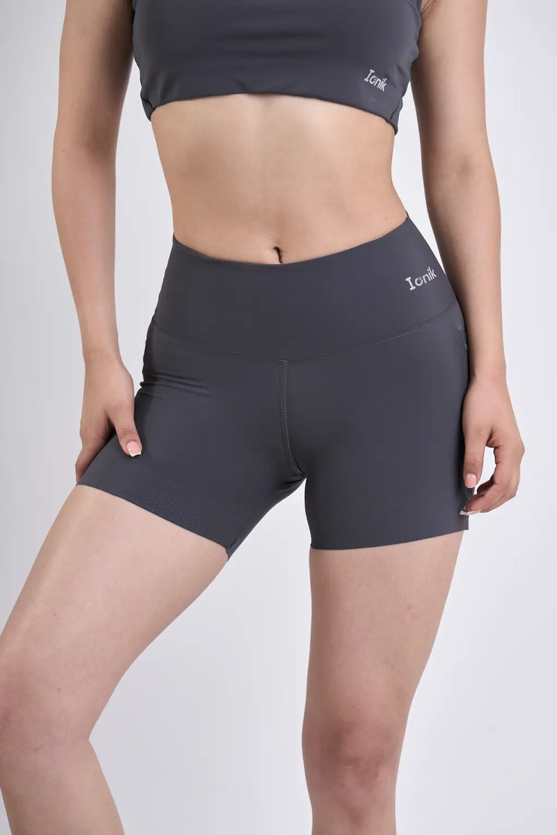 Biker Running Shorts deportivos para dama con bolsillo-36