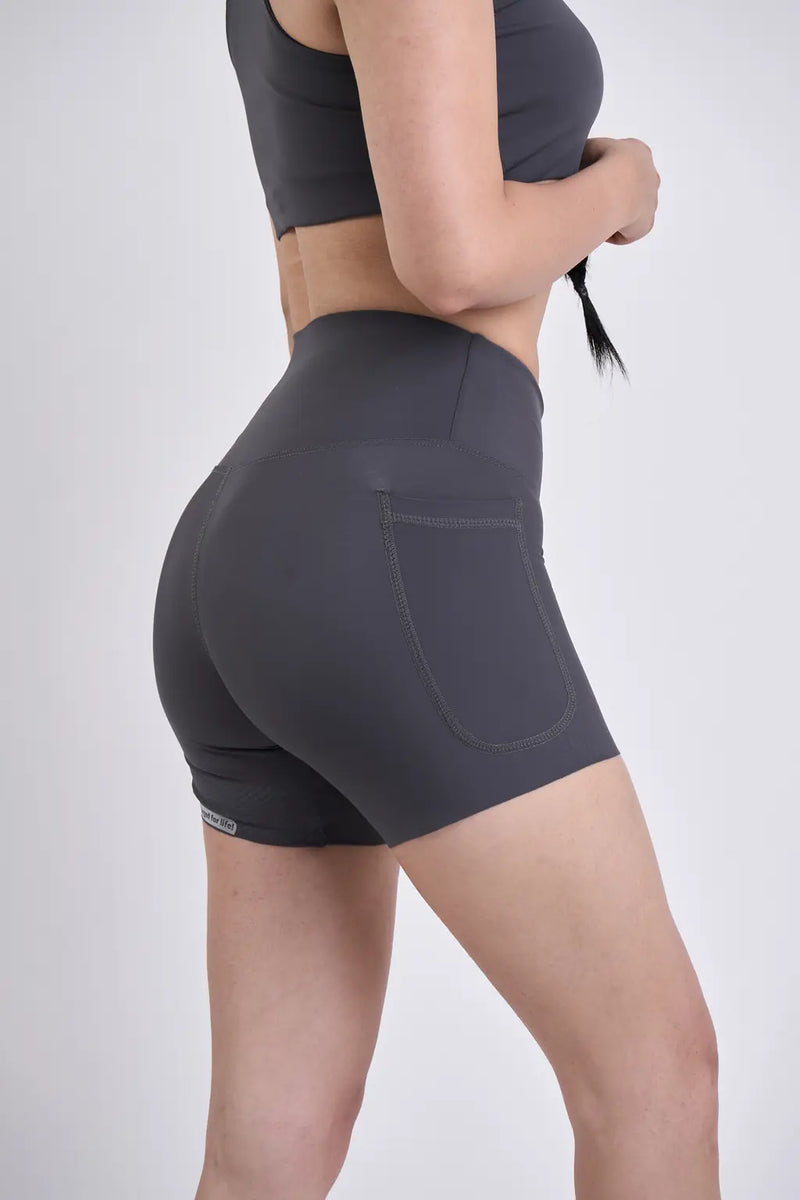 Biker Running Shorts deportivos para dama con bolsillo-37