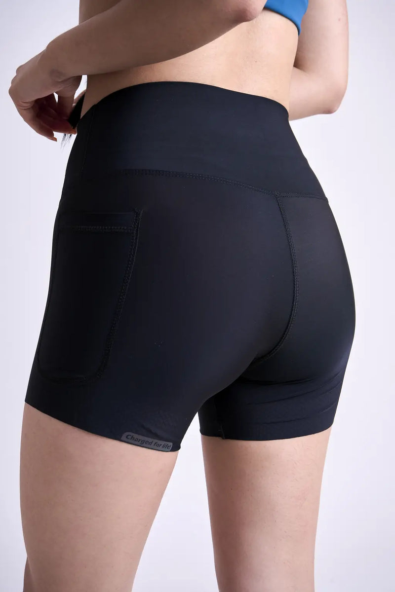 Biker Running Shorts deportivos para dama con bolsillo-7