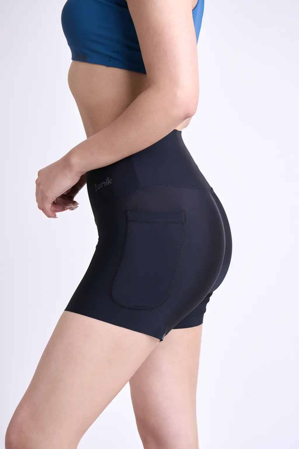 Biker Running Shorts deportivos para dama con bolsillo-11