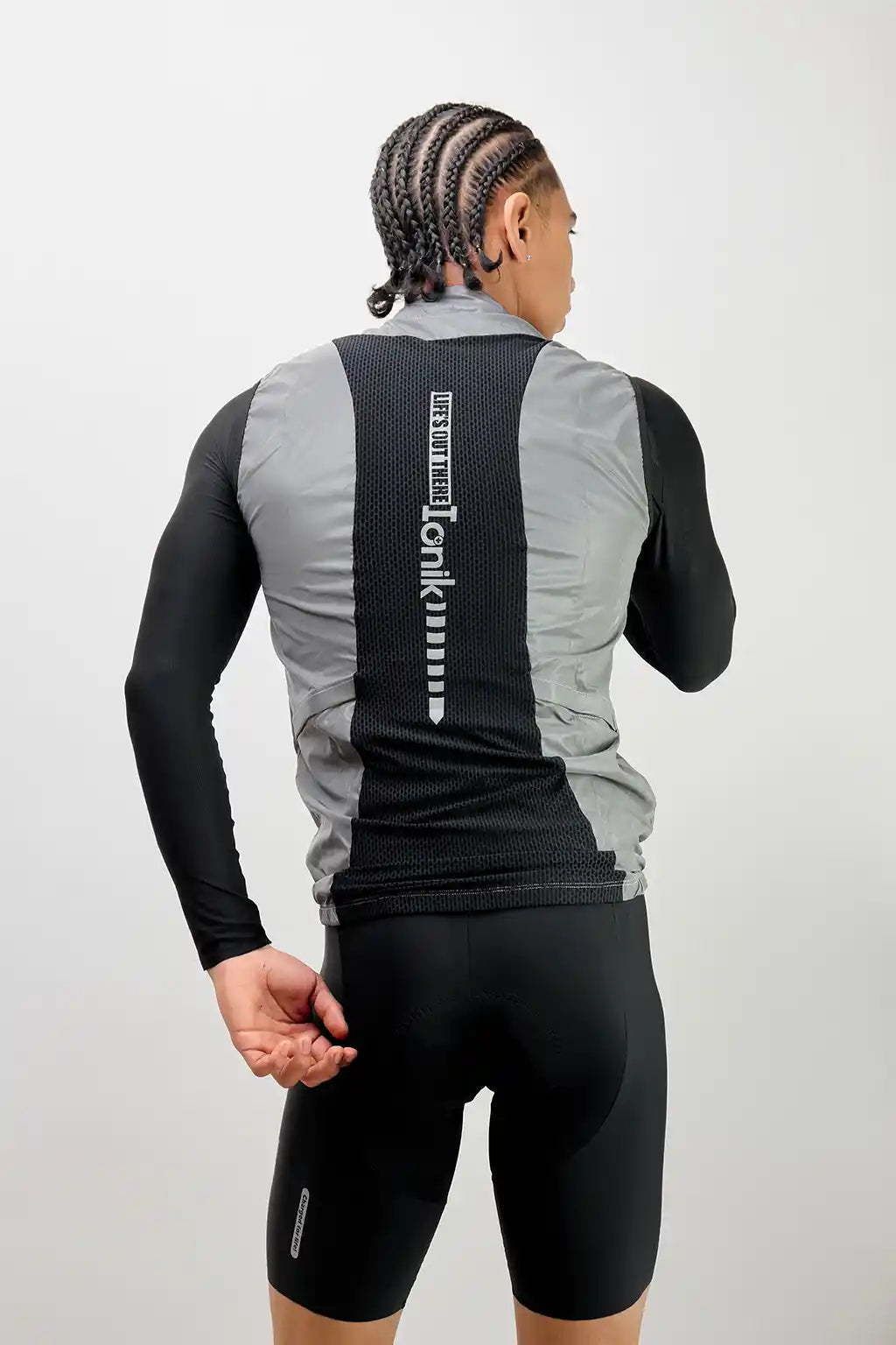 Chaleco de ciclismo UNISEX reflectivo gris-14