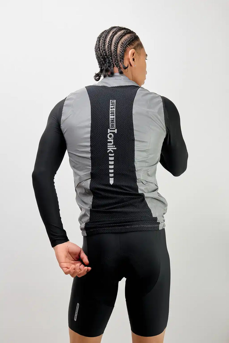 Chaleco de ciclismo UNISEX reflectivo gris-14