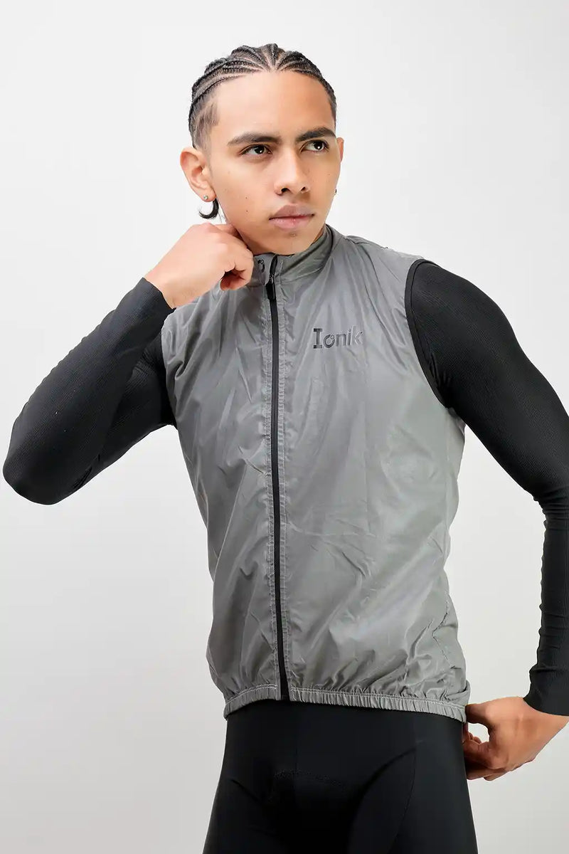 Chaleco de ciclismo UNISEX reflectivo gris-15