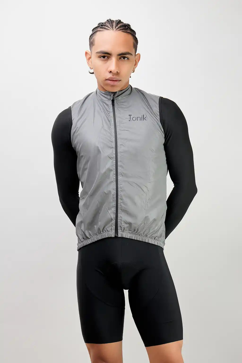 Chaleco de ciclismo UNISEX reflectivo gris-18