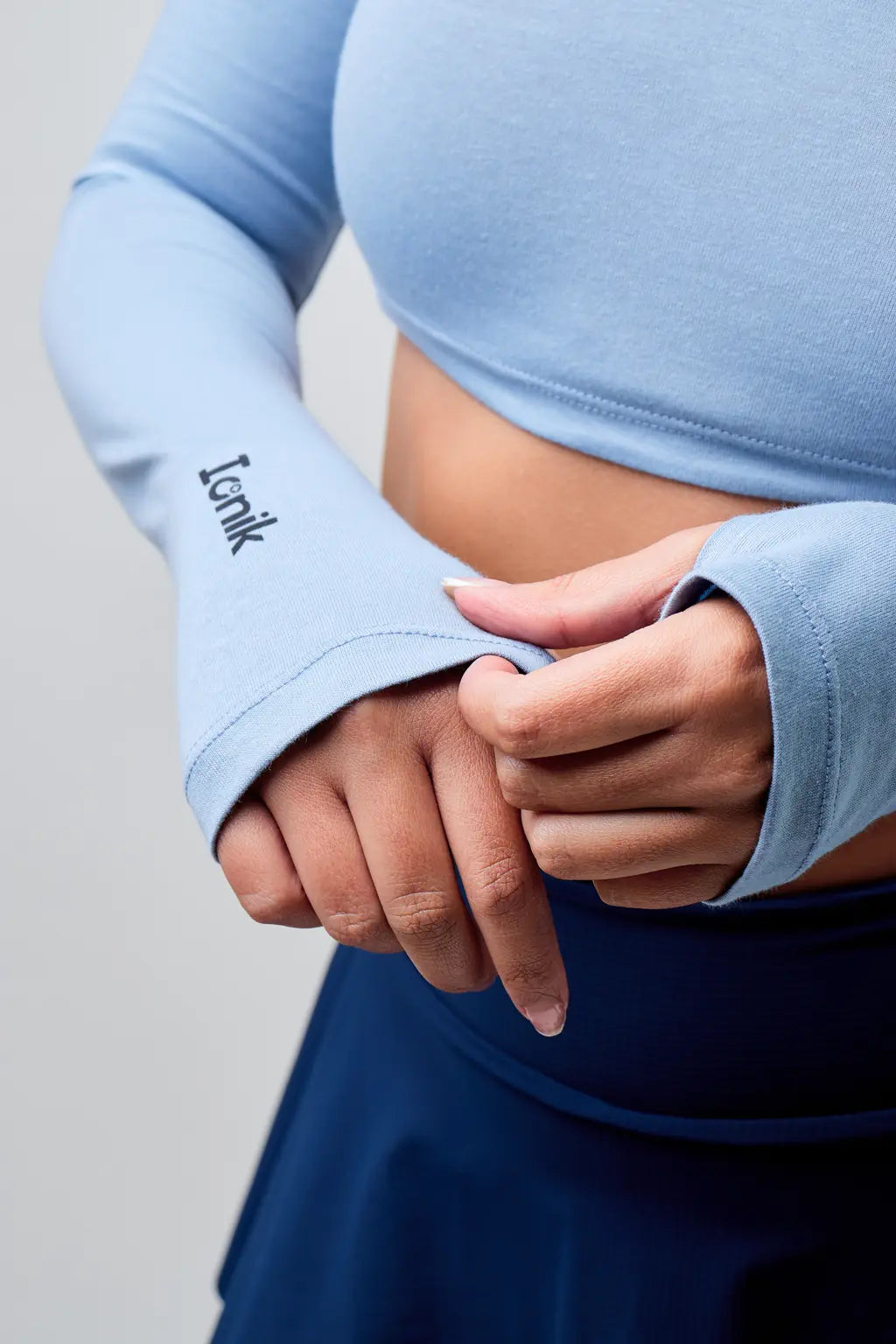 Crop Top Zipper manga larga para mujer-14