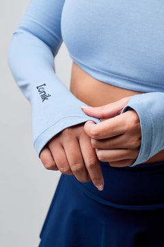 Crop Top Zipper manga larga para mujer-14
