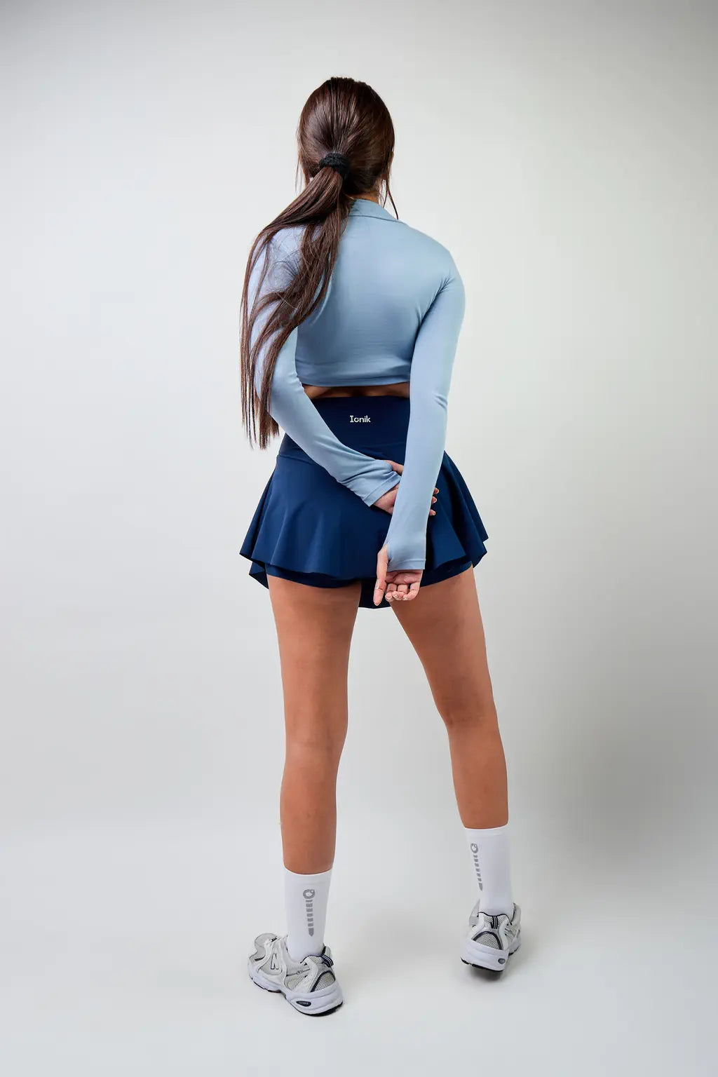 Crop Top Zipper manga larga para mujer-10