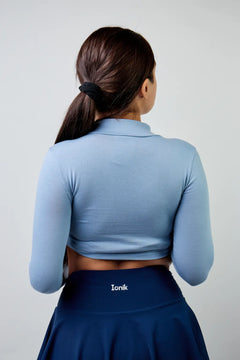 Crop Top Zipper manga larga para mujer-6