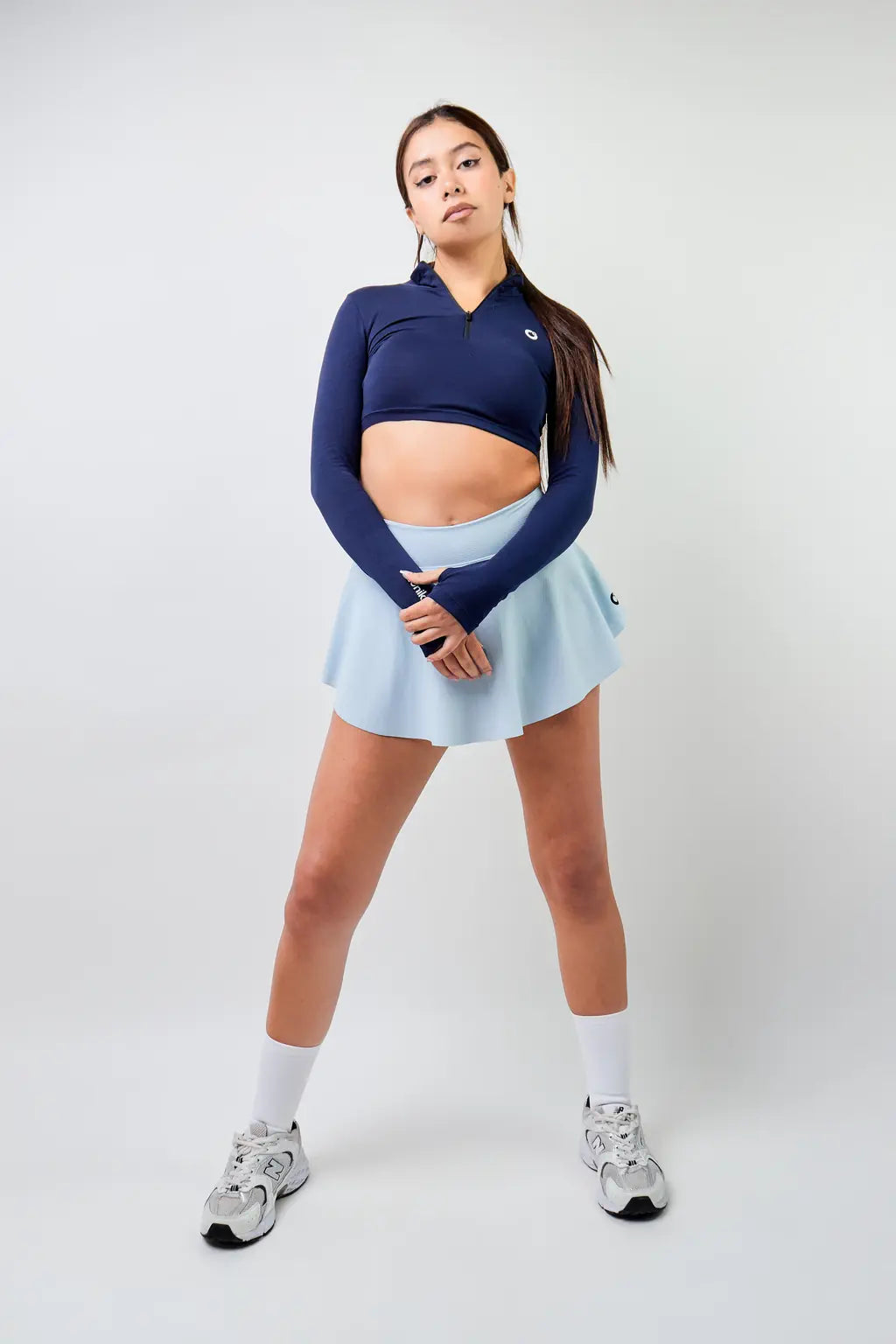Crop Top Zipper manga larga para mujer-22
