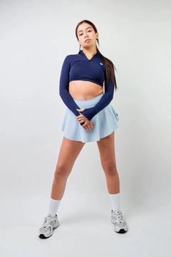 Crop Top Zipper manga larga para mujer-22