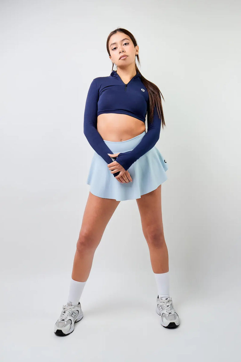 Crop Top Zipper manga larga para mujer-22