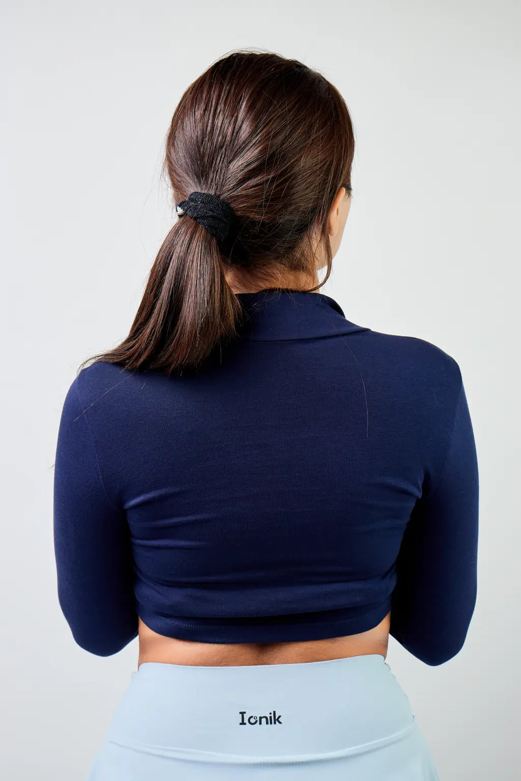Crop Top Zipper manga larga para mujer-21