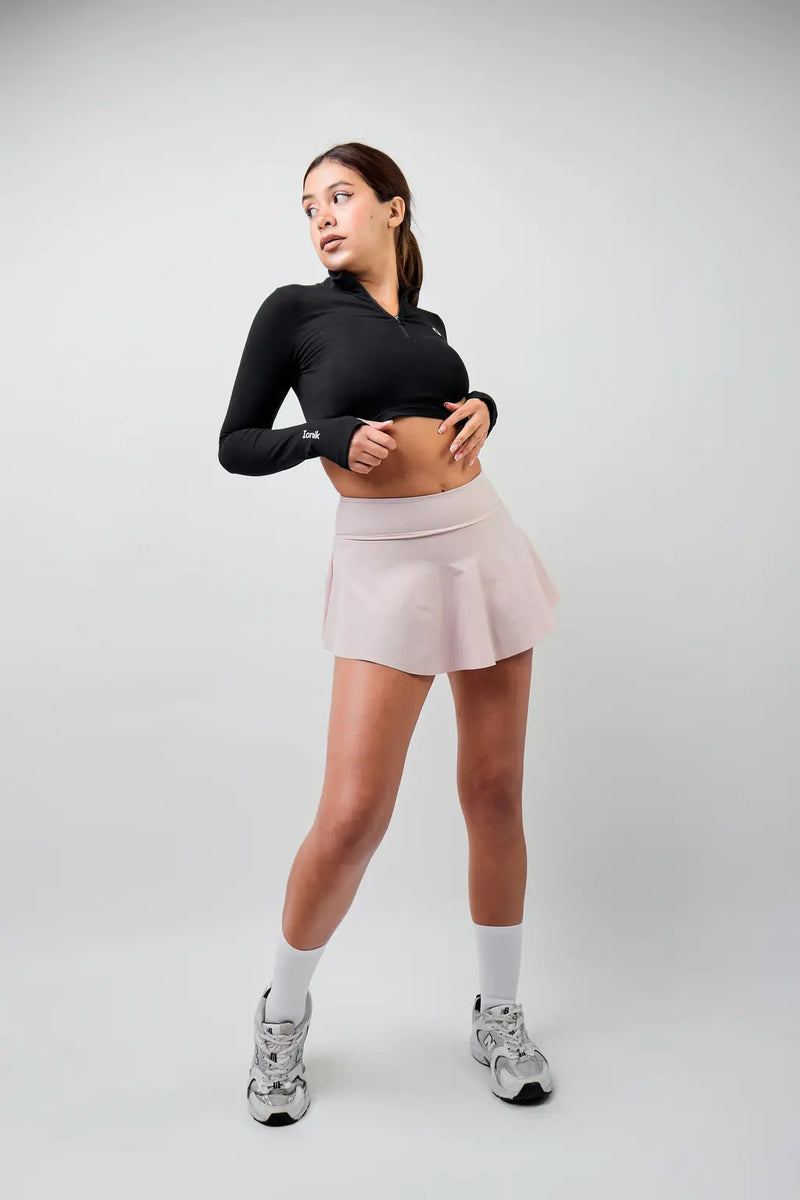 Crop Top Zipper manga larga para mujer-16