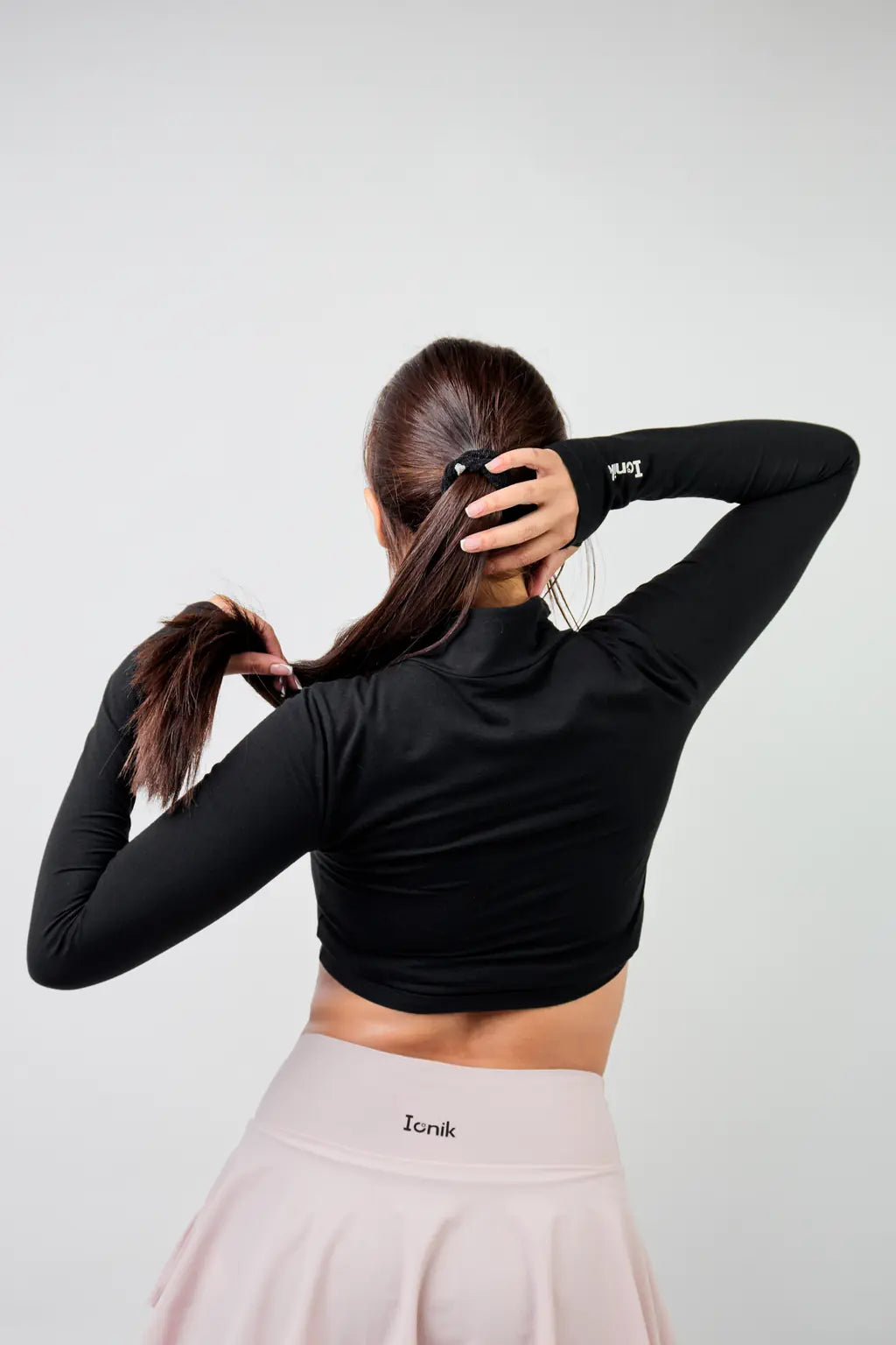 Crop Top Zipper manga larga para mujer-15