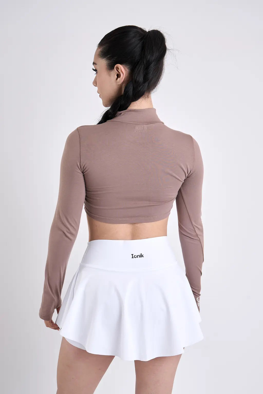 Crop Top Zipper manga larga para mujer-26