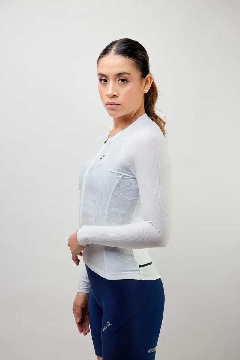 Jersey de ciclismo para mujer manga larga con detalles reflectivos-8