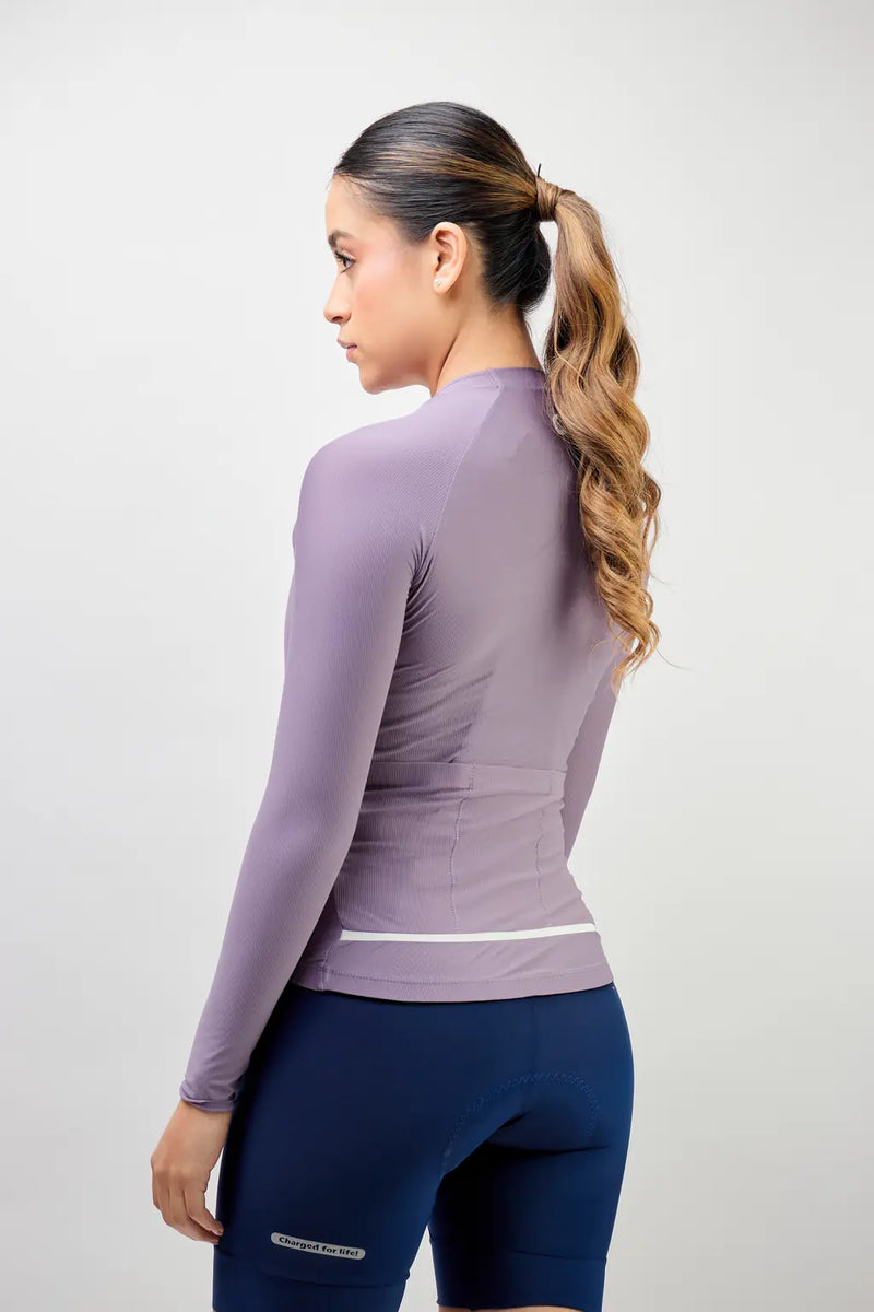 Jersey de ciclismo para mujer manga larga con detalles reflectivos-31