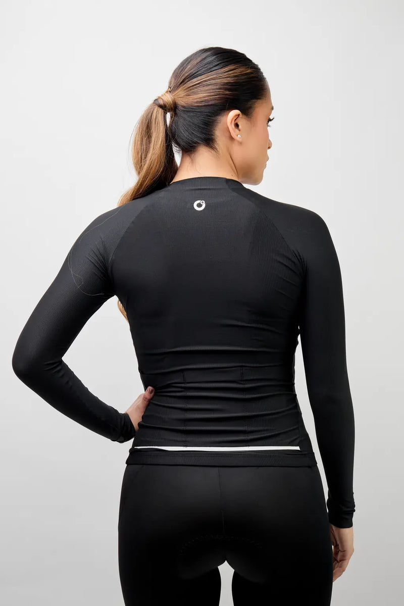 Jersey de ciclismo para mujer manga larga con detalles reflectivos-34