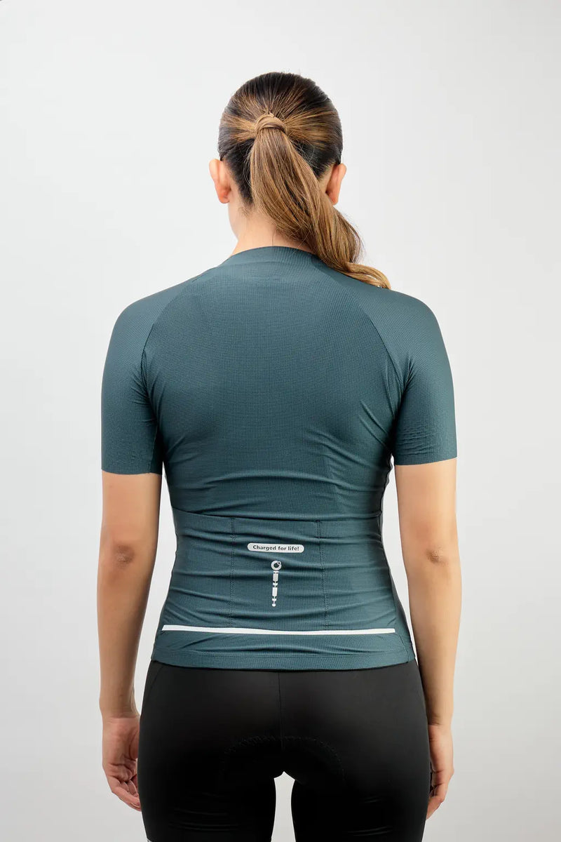 Jersey de ciclismo para mujer manga corta con detalles reflectivos-24