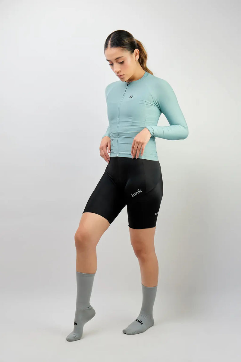 Jersey de ciclismo para mujer manga larga con detalles reflectivos-25
