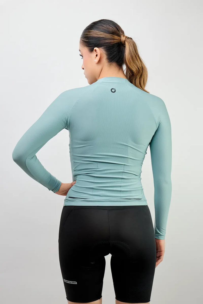 Jersey de ciclismo para mujer manga larga con detalles reflectivos-23